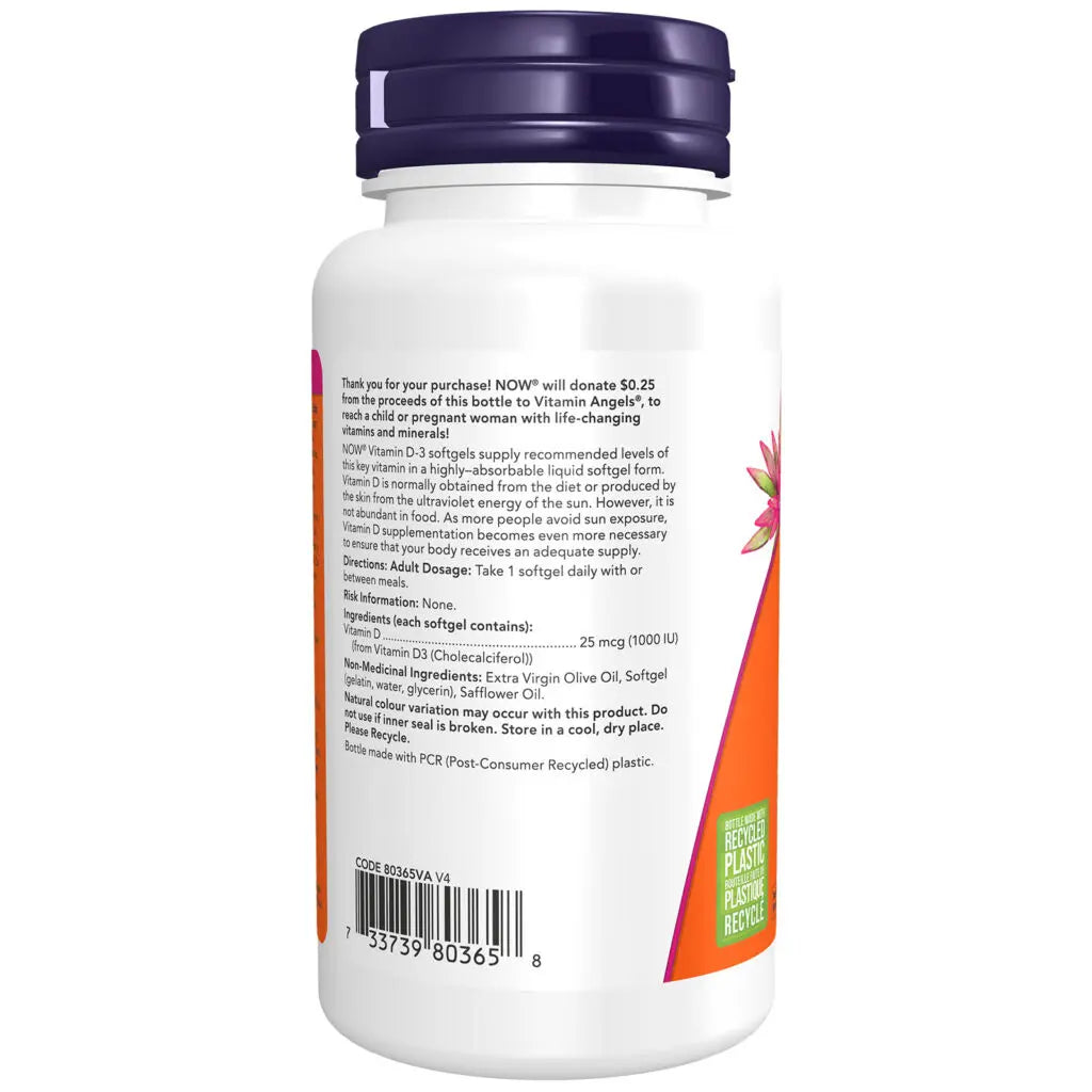 Now - Vitamin D3 - 1000IU Softgels