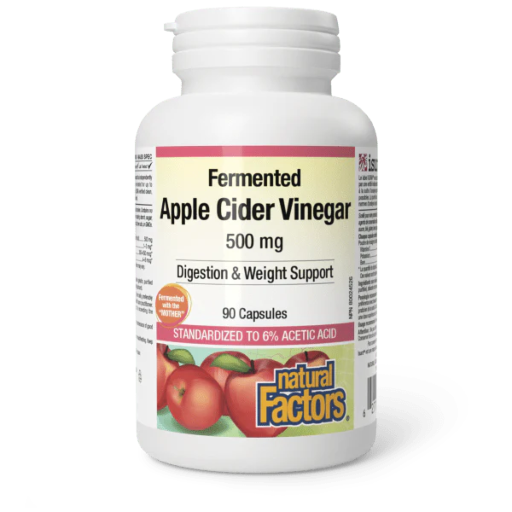 Natural Factors - Apple Cider Vinegar - 500mg 90 Capsules