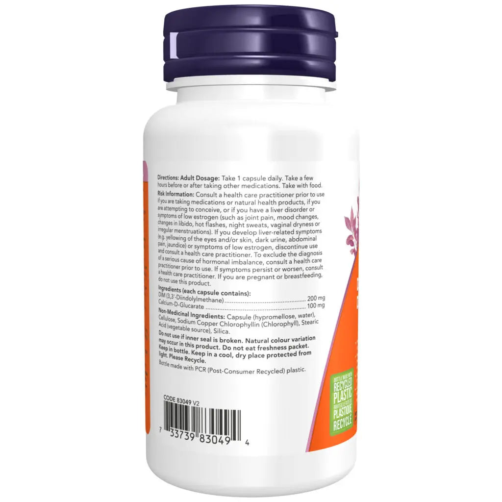 Now - DIM 200mg W/ Calcium D Glucarate - 90 Veg Capsules