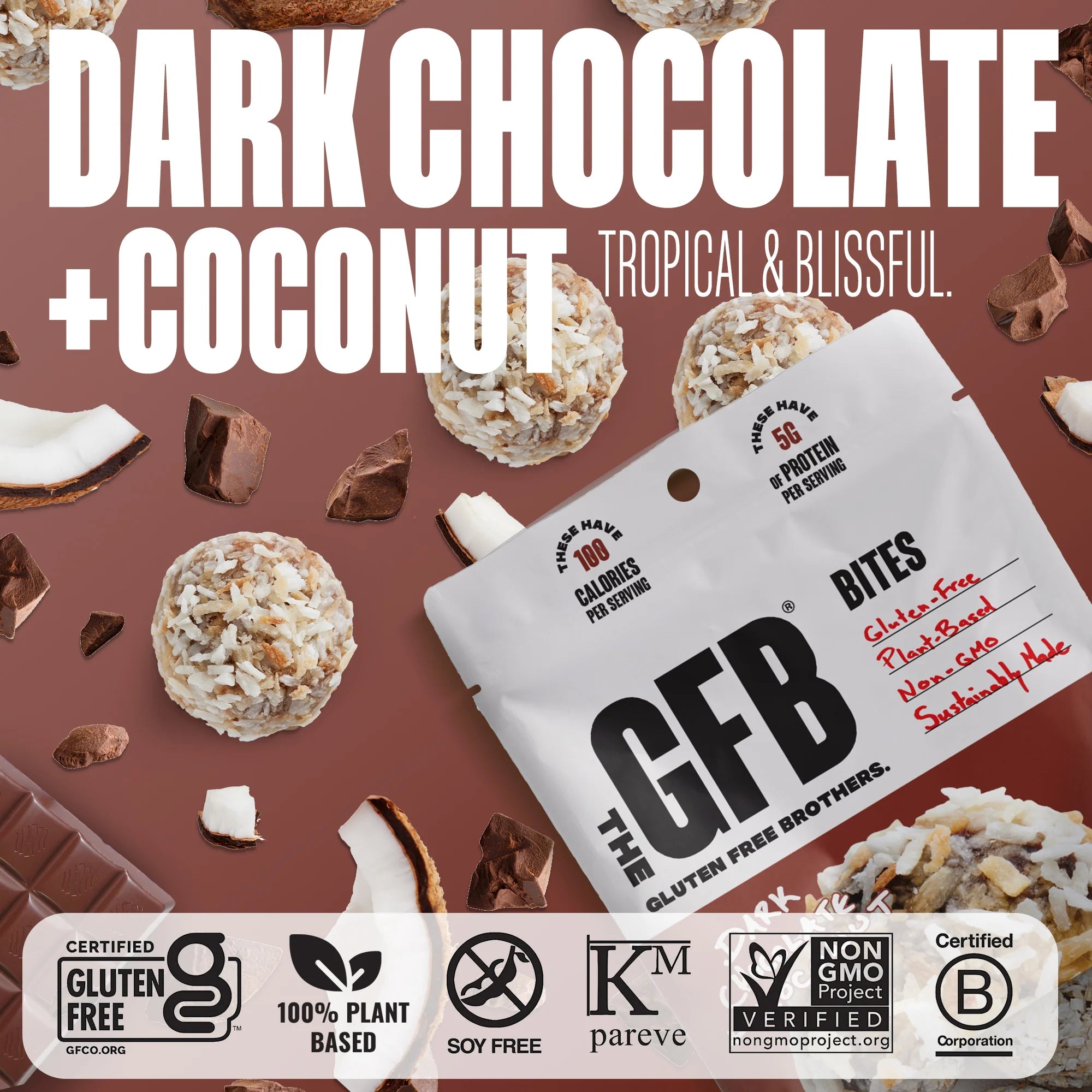 The Gluten Free Brothers - Dark Chocolate Coconut Bites - 113g