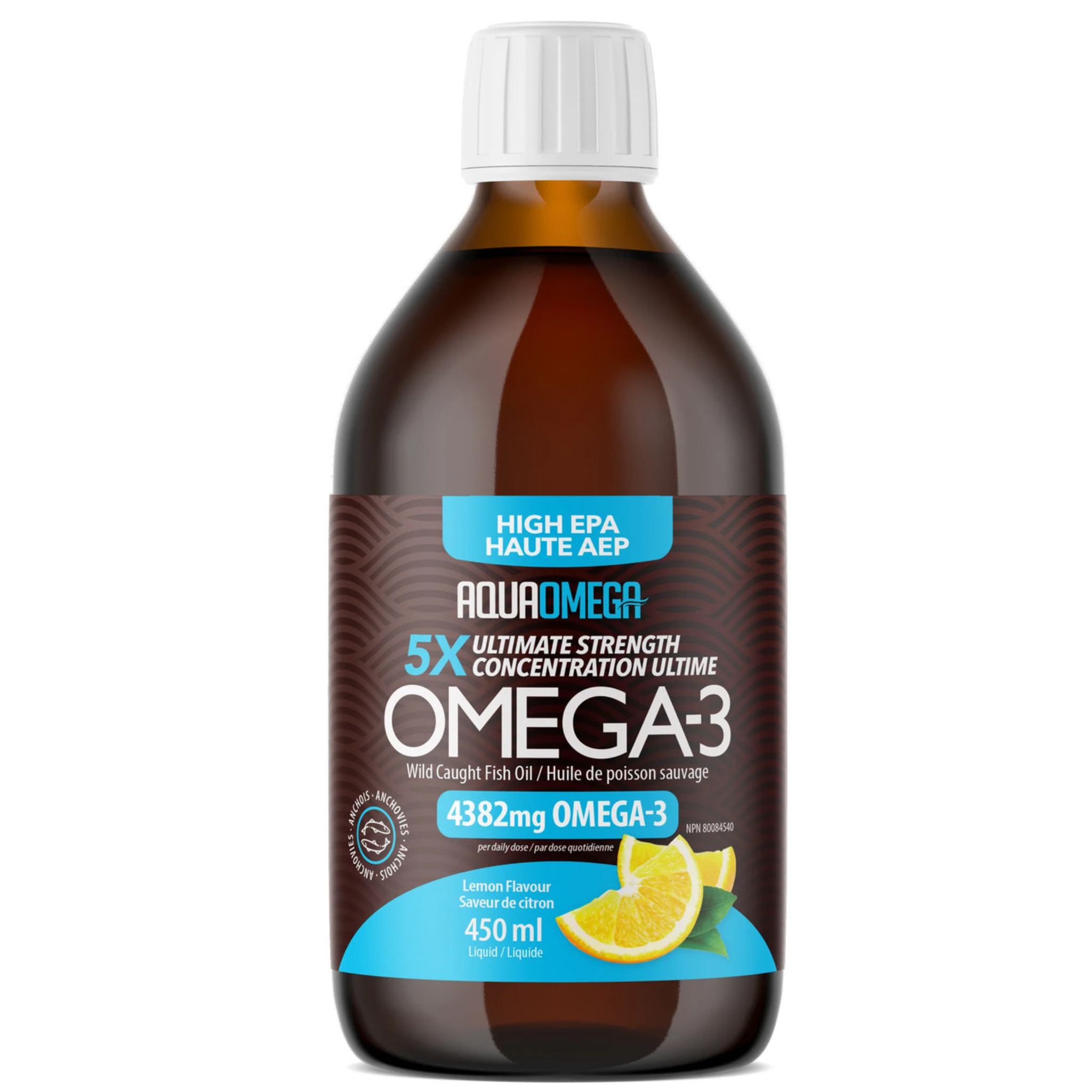 Aqua Omega - High EPA 5X Ultimate Strength Omega-3 Lemon Flavour - Liquid