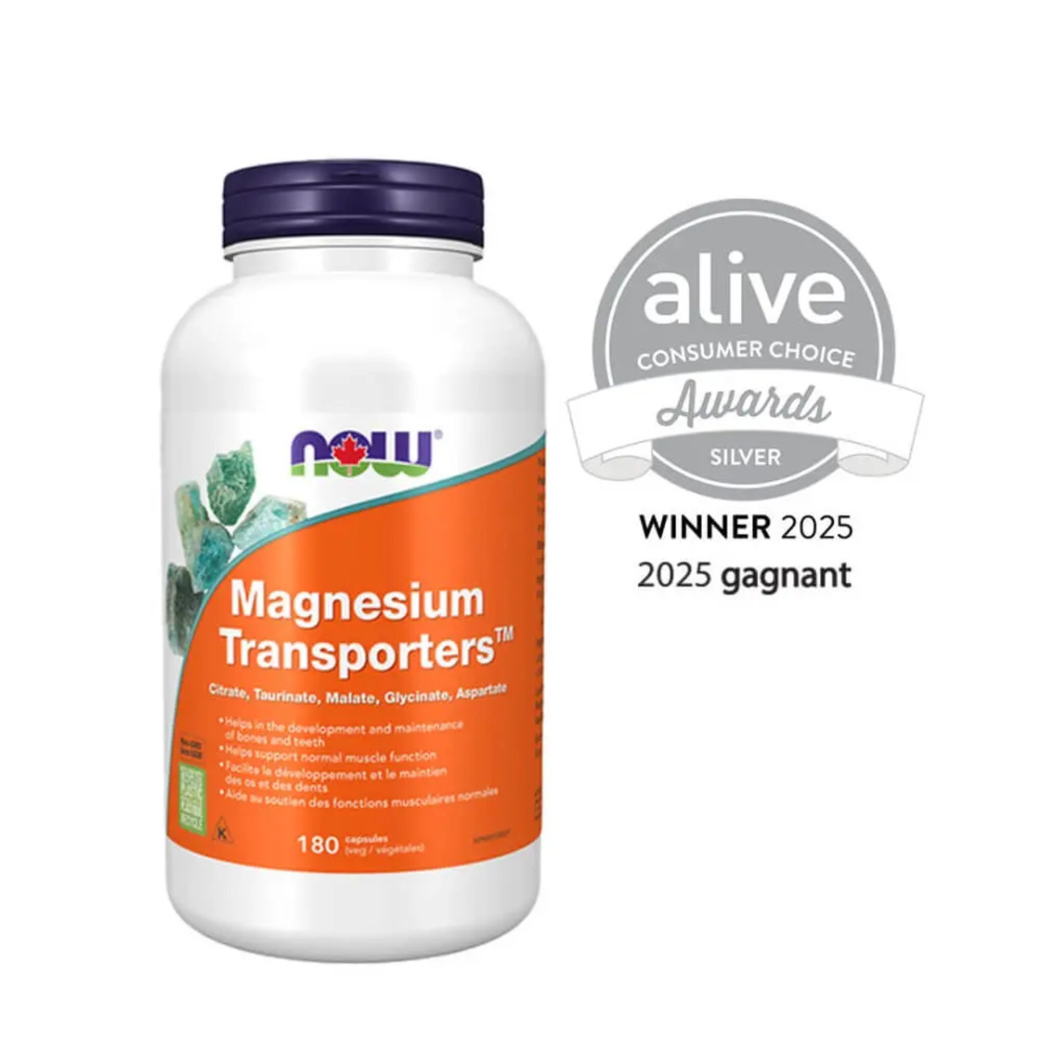 Now - Magnesium Transporters - 180 Veg Capsules