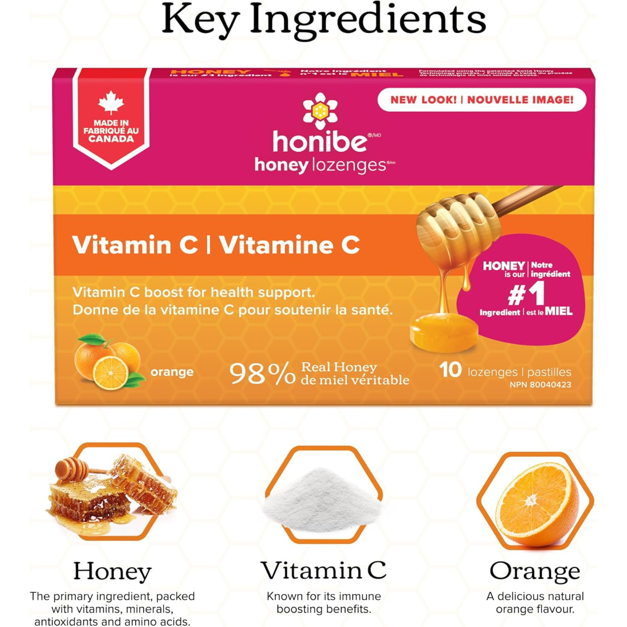 Honibe - Honey Lozenges Vitamin C - 10 Lozenges