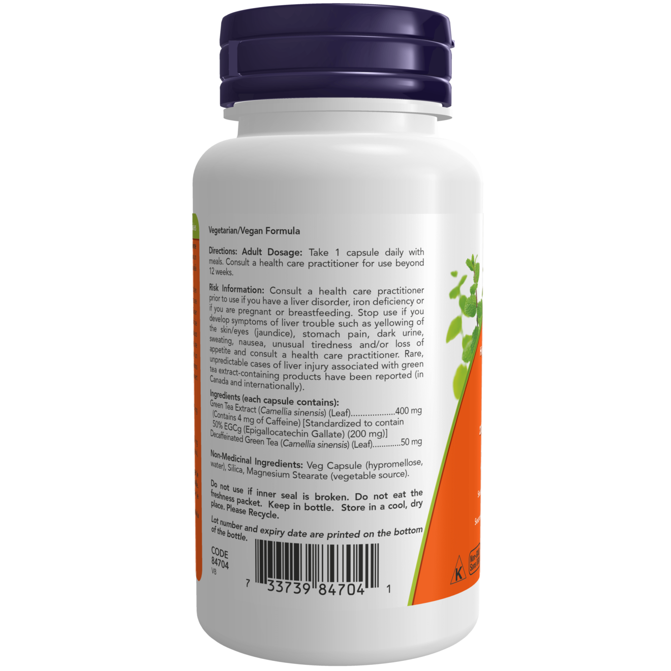 Now - EGCg Green Tea Extract - 400 mg (EGCg 200 mg) Veg Capsules