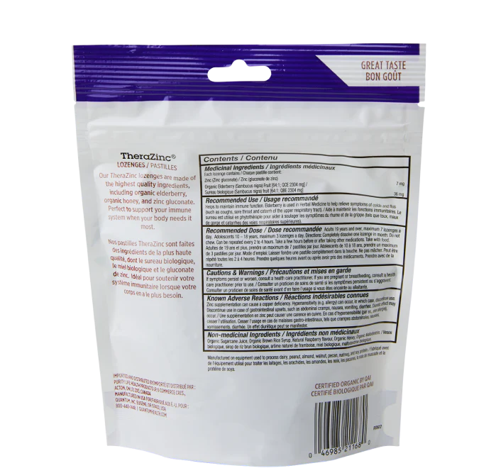 Quantum Health - Therazinc Elderberry Raspberry - 18 Lozenges