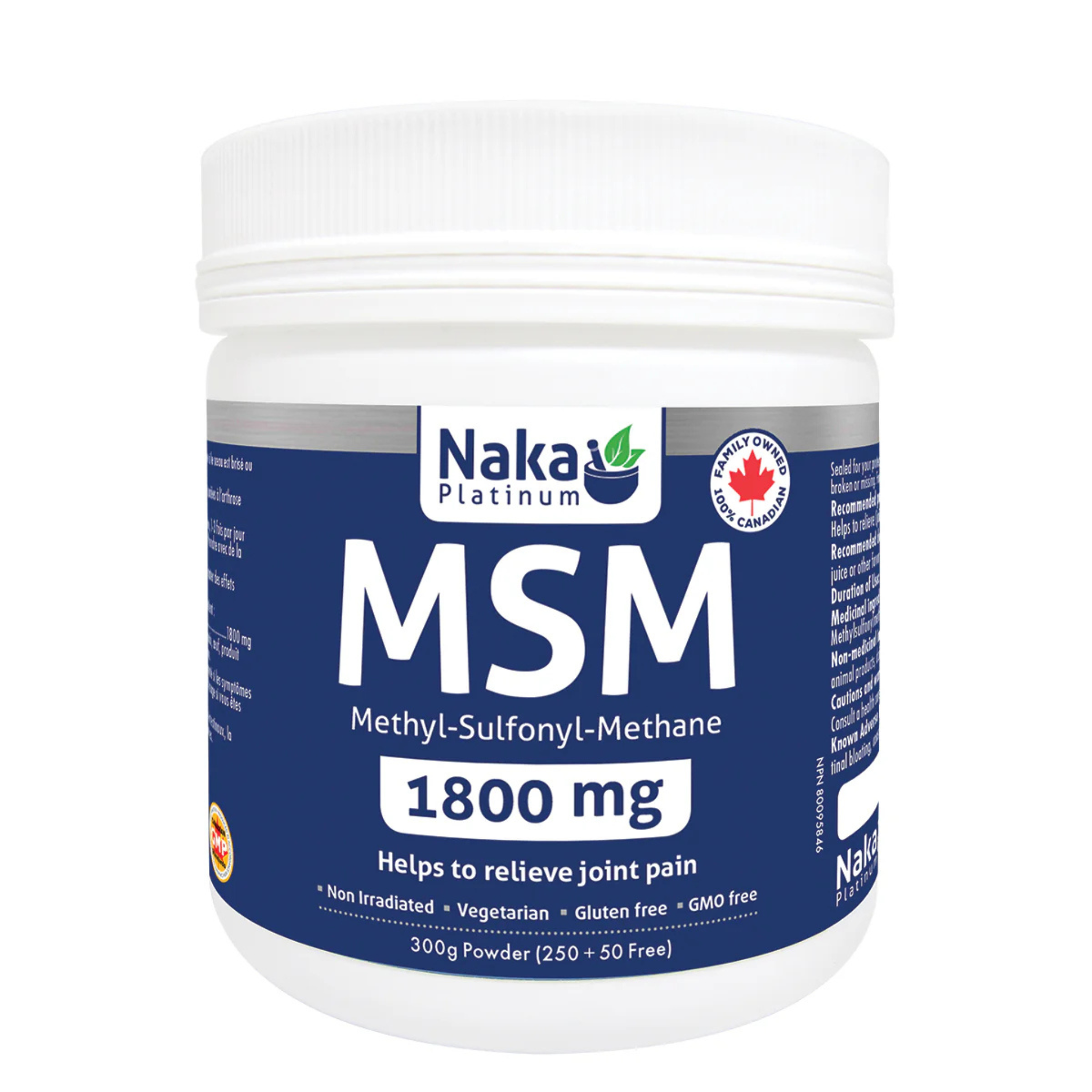 Naka - MSM 1800mg - 300g Powder