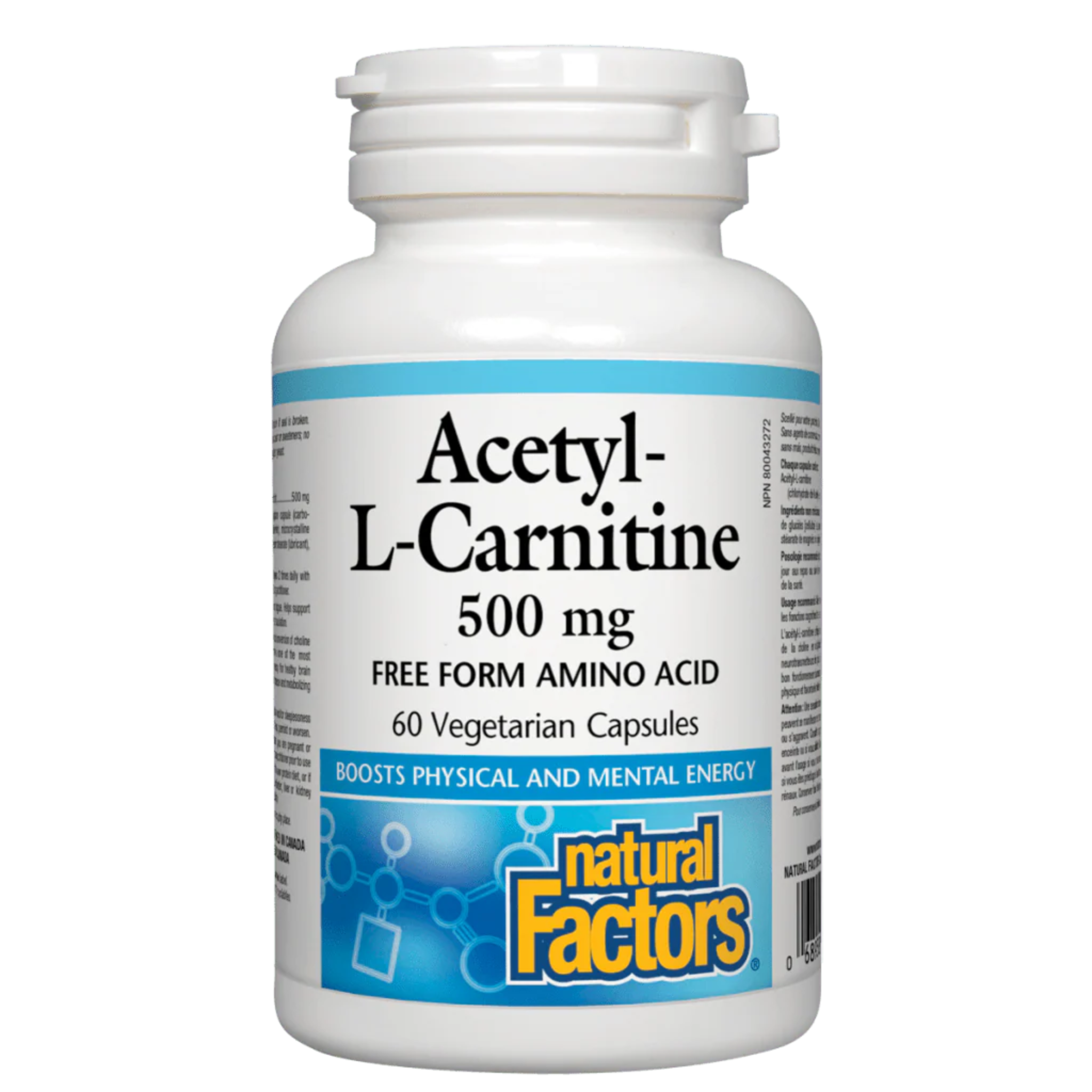 Natural Factors - Acetyl L-Carnitine - 500mg 60 Veg Capsules