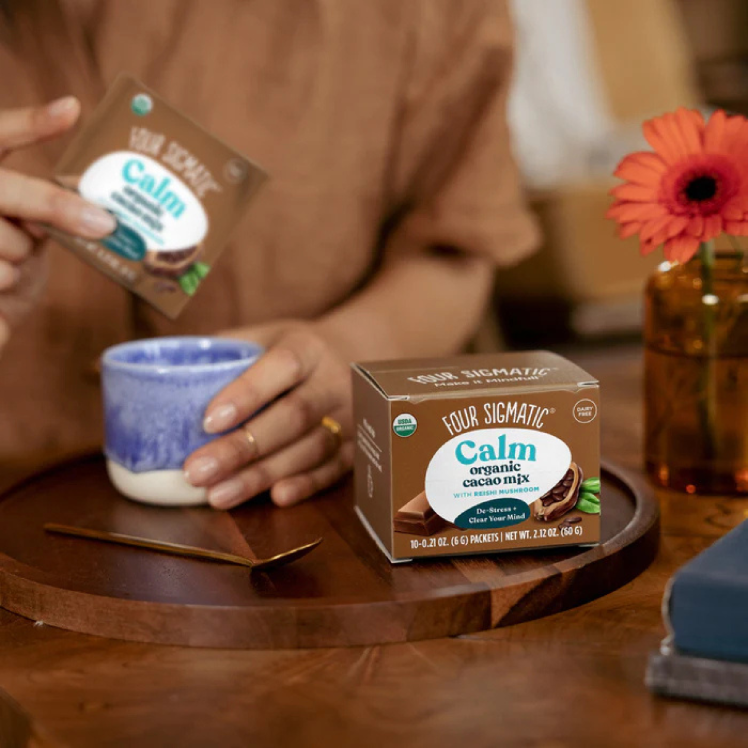 Four Sigmatic - Calm Organic Cacao Mix W/ Reishi - 60g 20 Packets (DSL BB 06/2026)