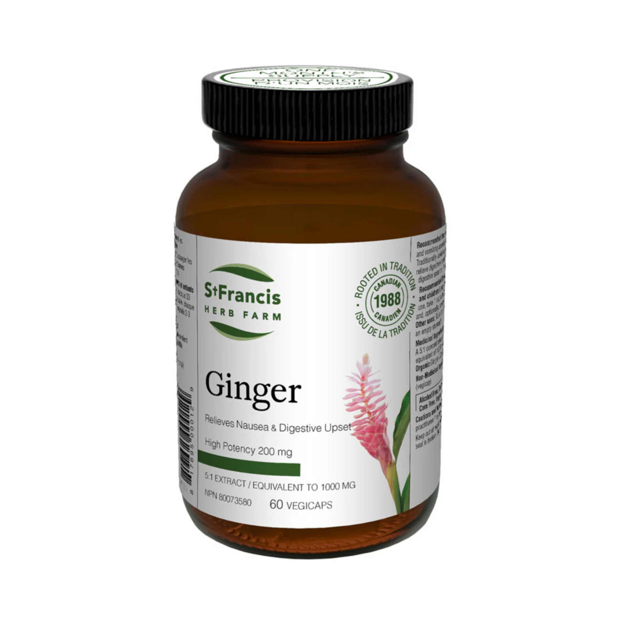 St Francis Herbs - Ginger - 200mg 60 Veg Capsules