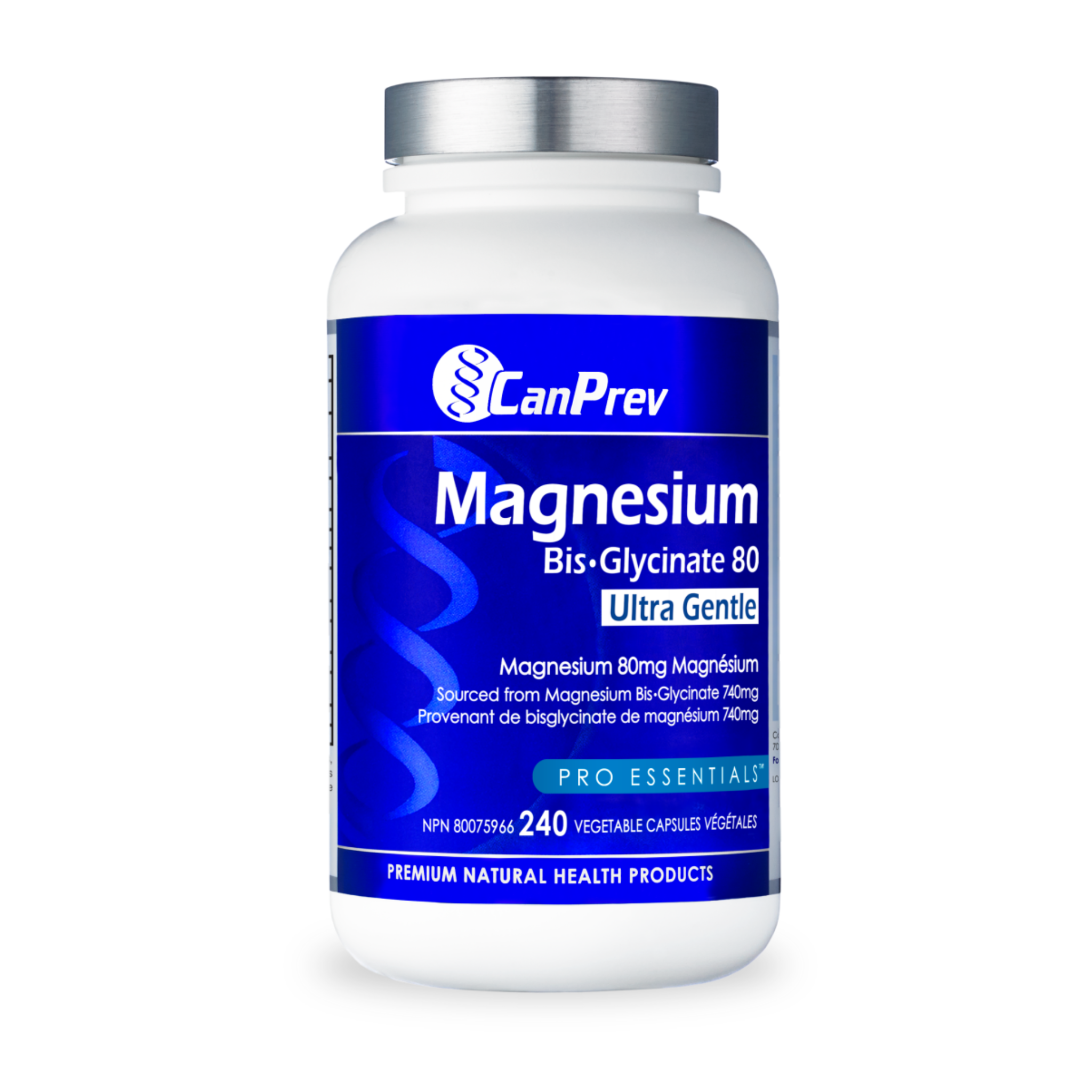 CanPrev - Magnesium Bis·Glycinate Ultra Gentle - 80mg 240 Veg Capsules