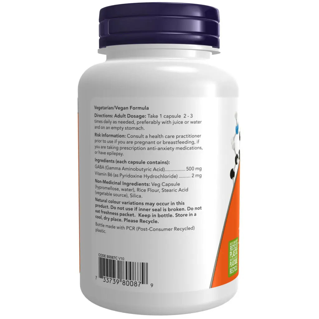 Now - GABA  500mg + B6 - Veg Capsules