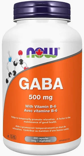 Now - GABA  500mg + B6 - Veg Capsules