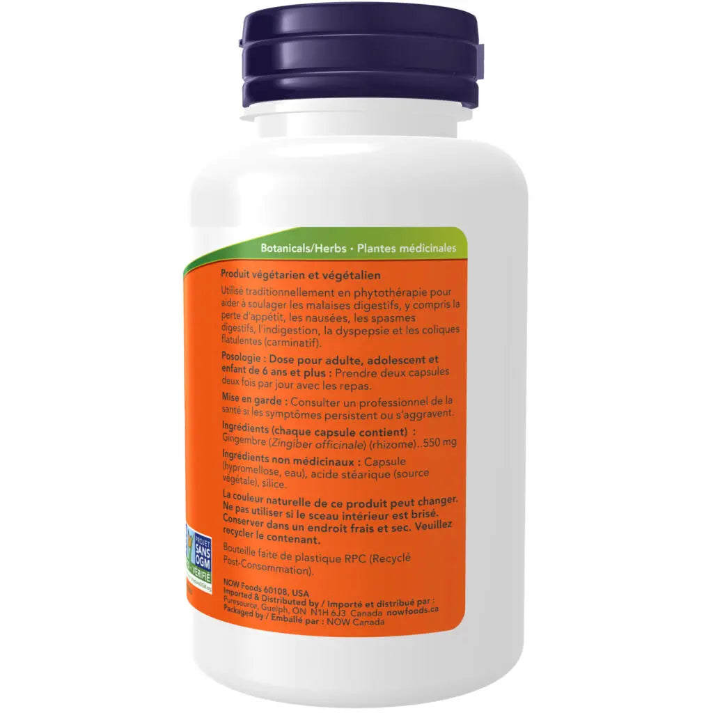 Now - Ginger Root - 550mg 100 Veg Capsules