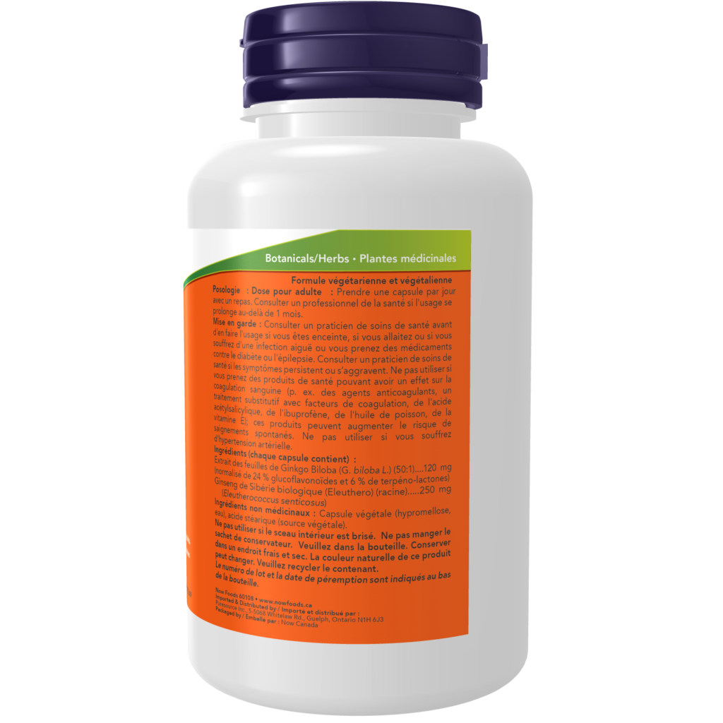 Now - Ginkgo Biloba - 120mg 100 Veg Capsules