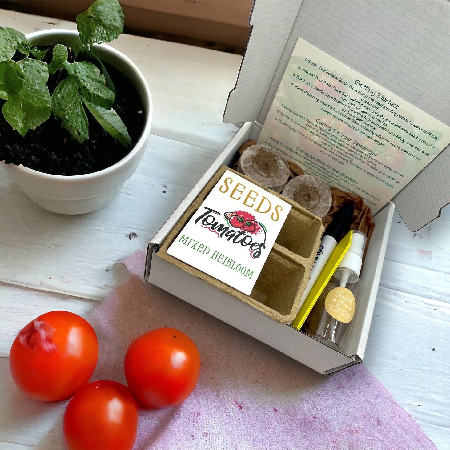 Fuschia Designs Shop - Heirloom Tomato Starter Kit: Grow Your Own Heritage Tomatoes