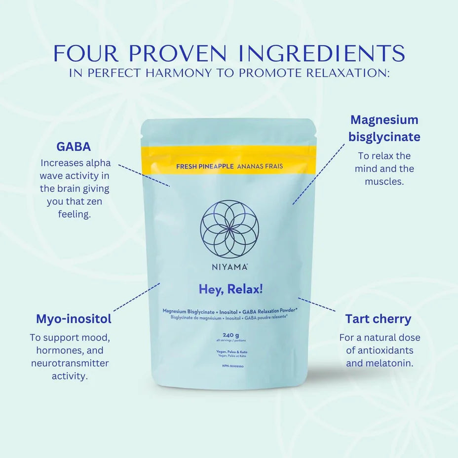 Niyama - Hey Relax Magnesium Glycinate Powder - 48 Servings