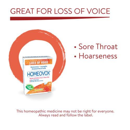 Boiron - Homeovox Loss of Voice - 60 Chewable Tablets