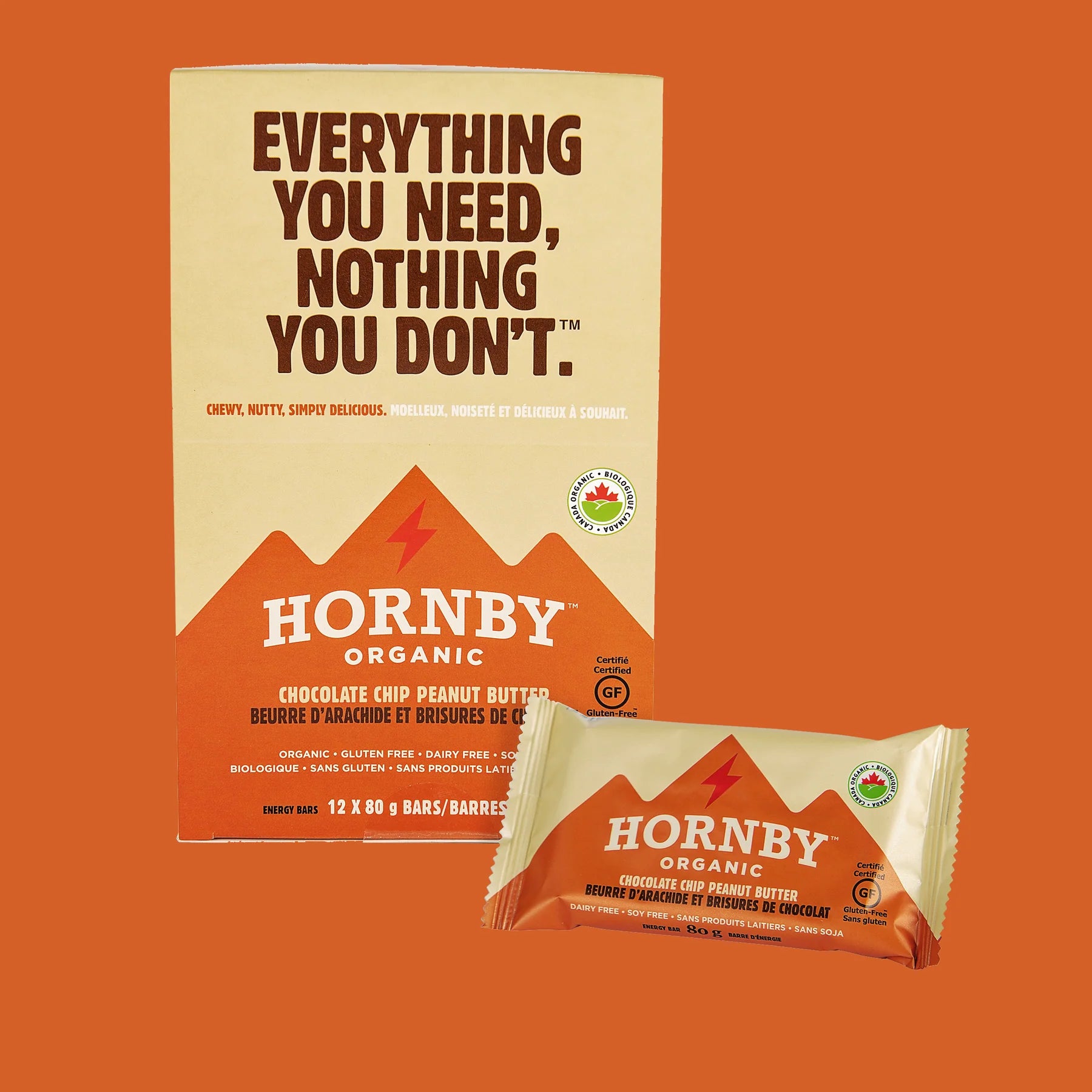 Hornby Organic - Chocolate Chip Peanut Butter Energy Bar - 80g