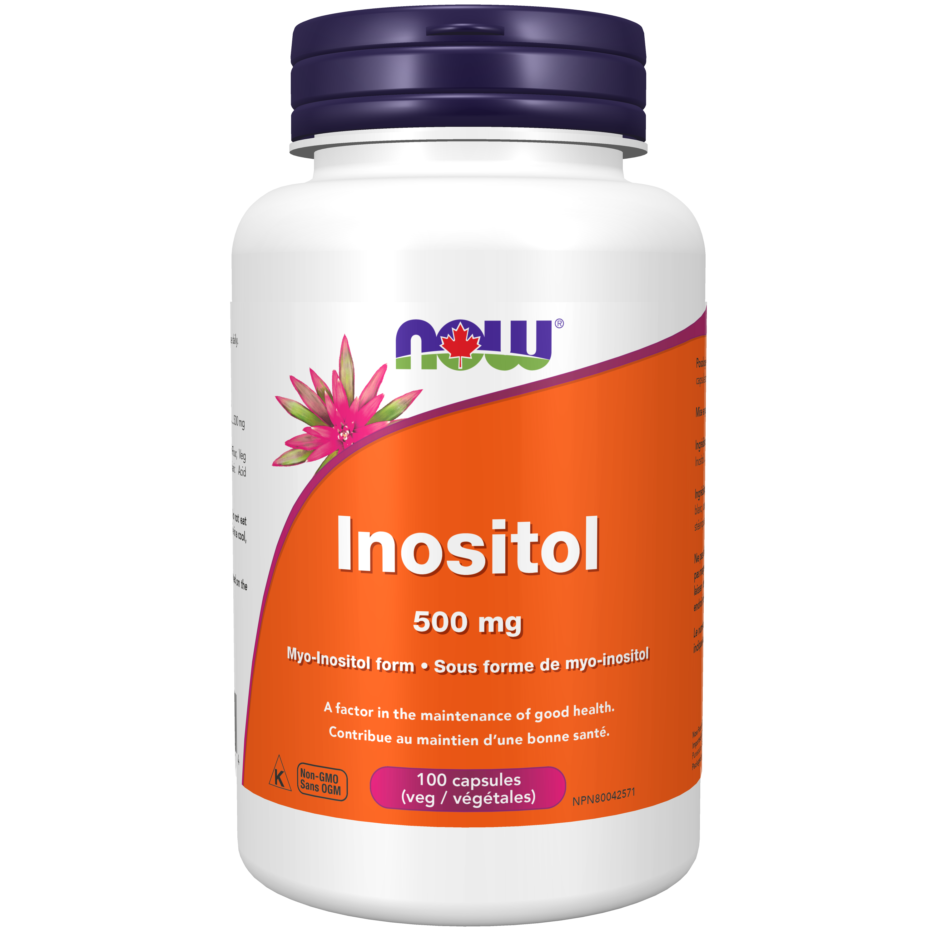 Now - Inositol - 500 mg 100 Veg Capsules