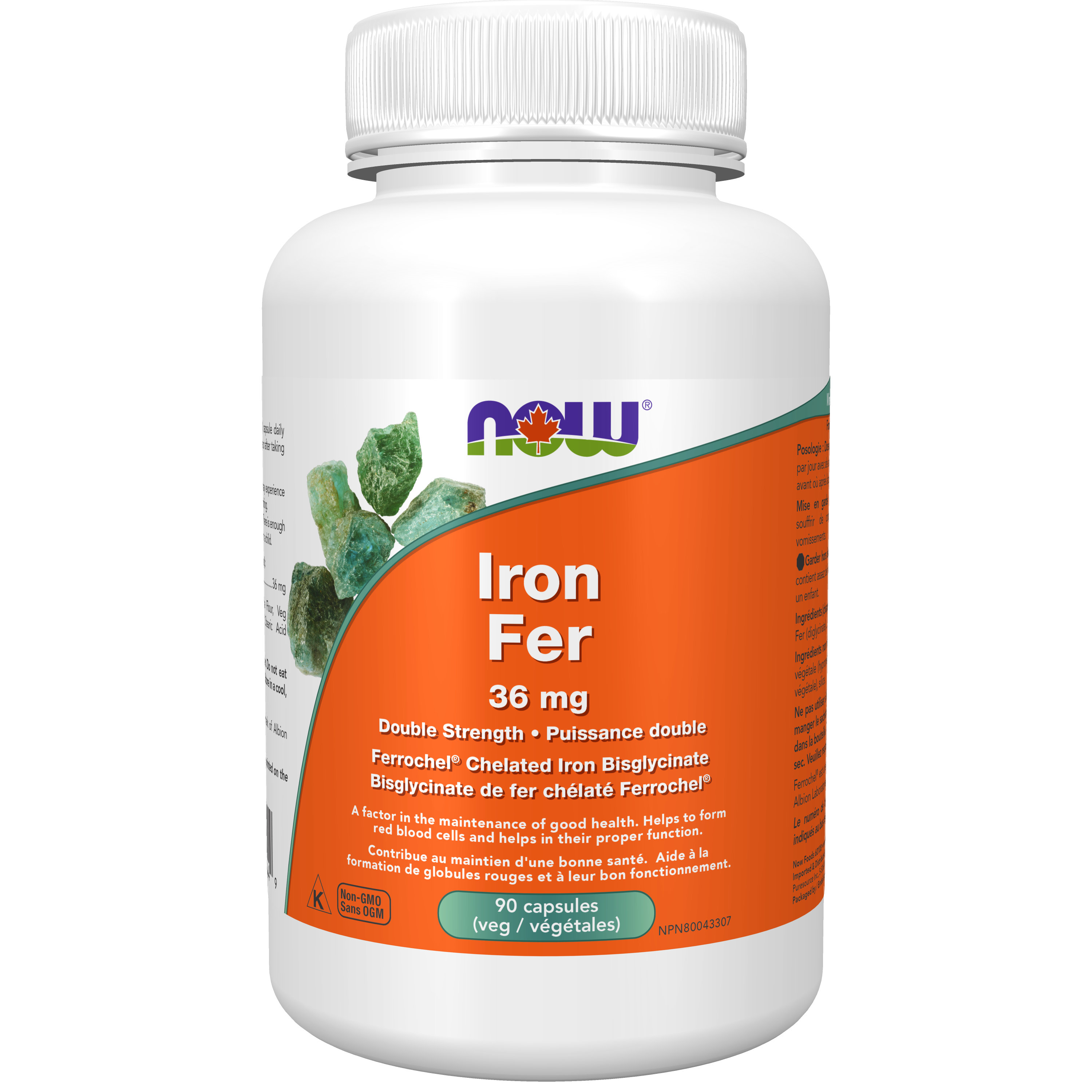 Now - Iron Bysglycinate - 36mg 90 Veg Capsules
