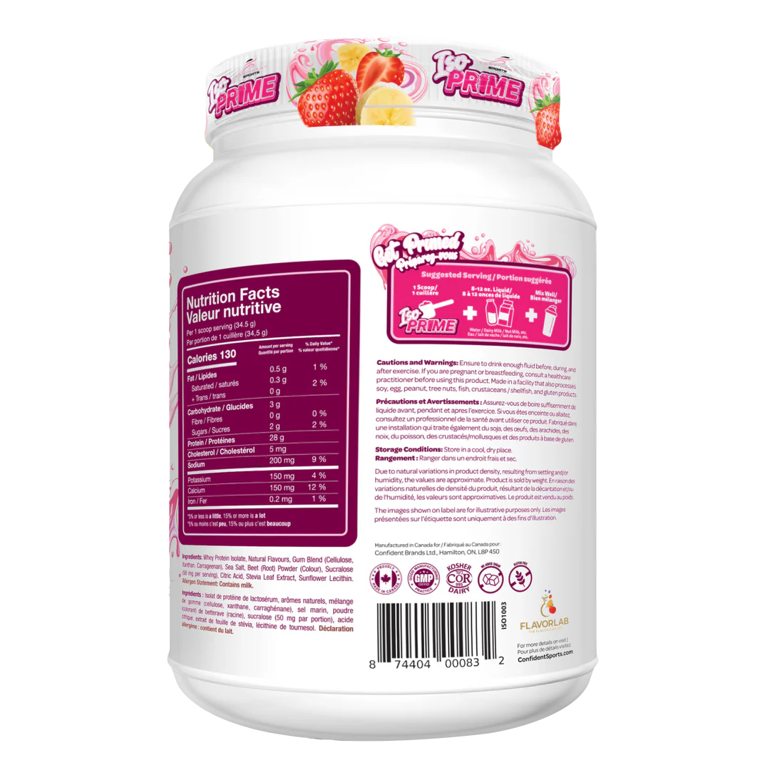 Confident Sports - ISO Prime Protein Isolate Powder - 907g
