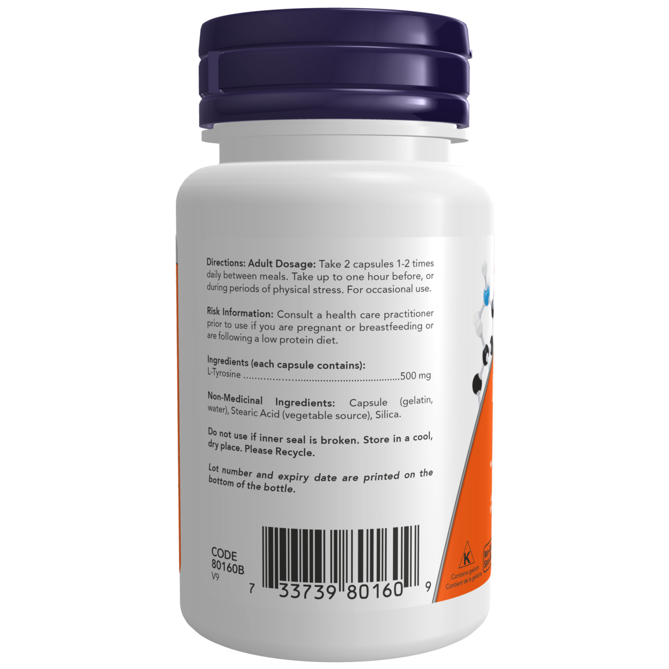 Now - L-Tyrosine - 500mg 120 Capsules