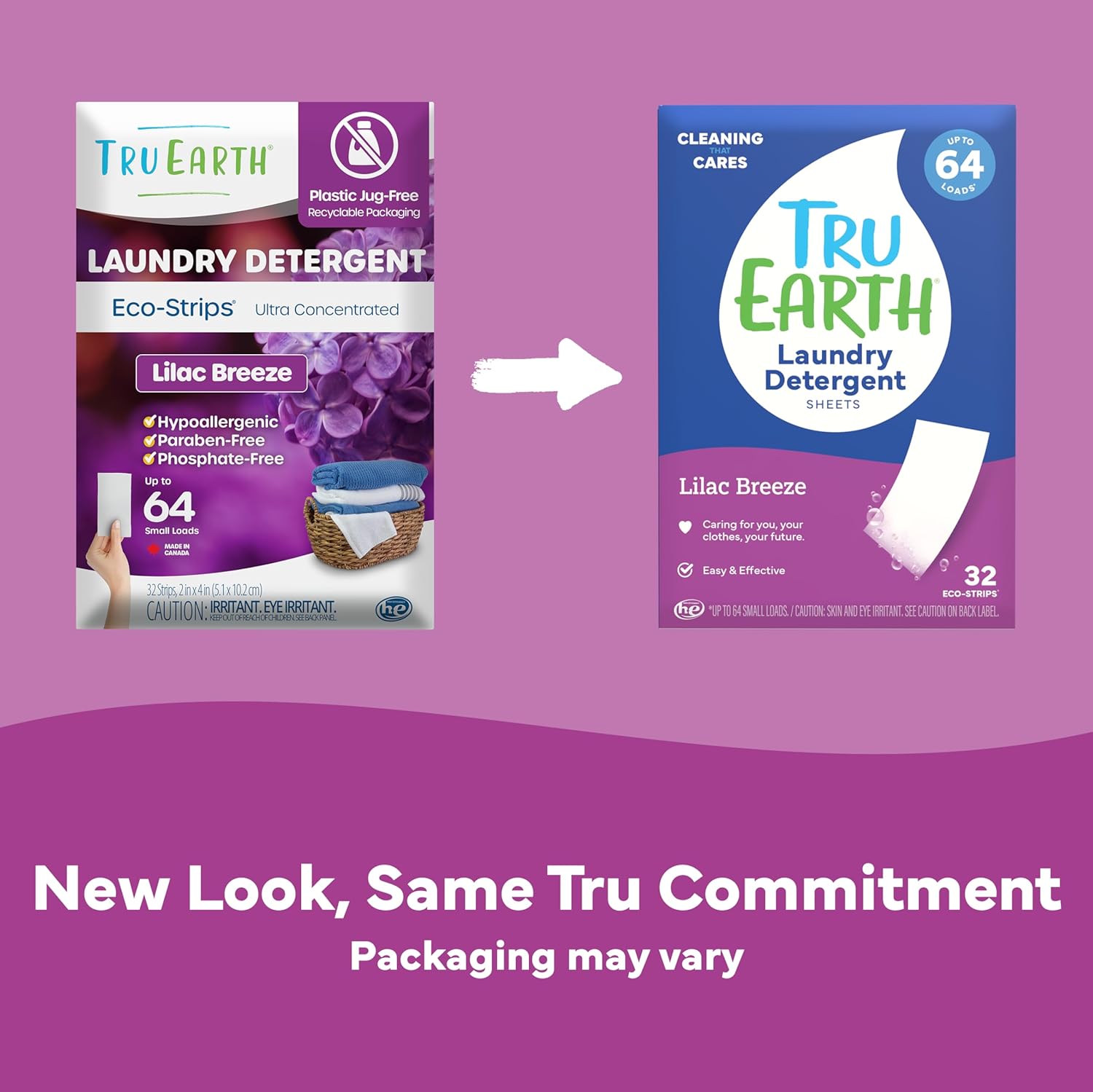 Tru Earth - Eco-Strips Laundry Detergent Lilac Breeze - 32 Strips