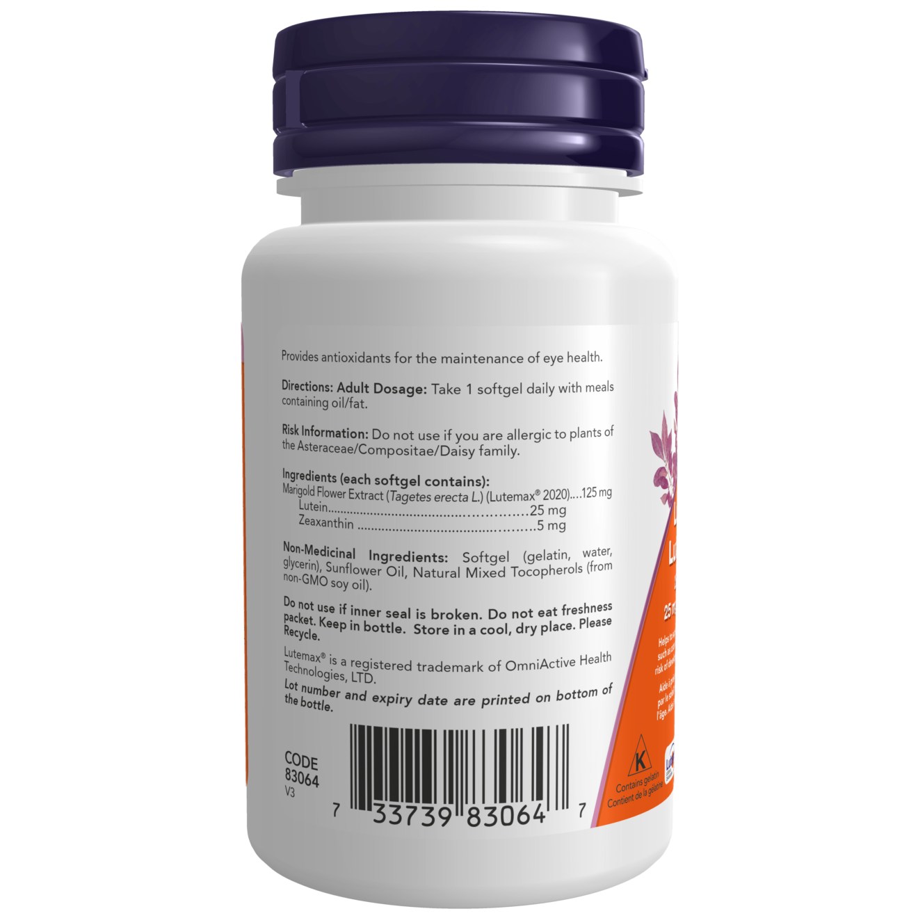 Now - Lutein 25mg and Zeaxanthin 5mg - 60 Softgels
