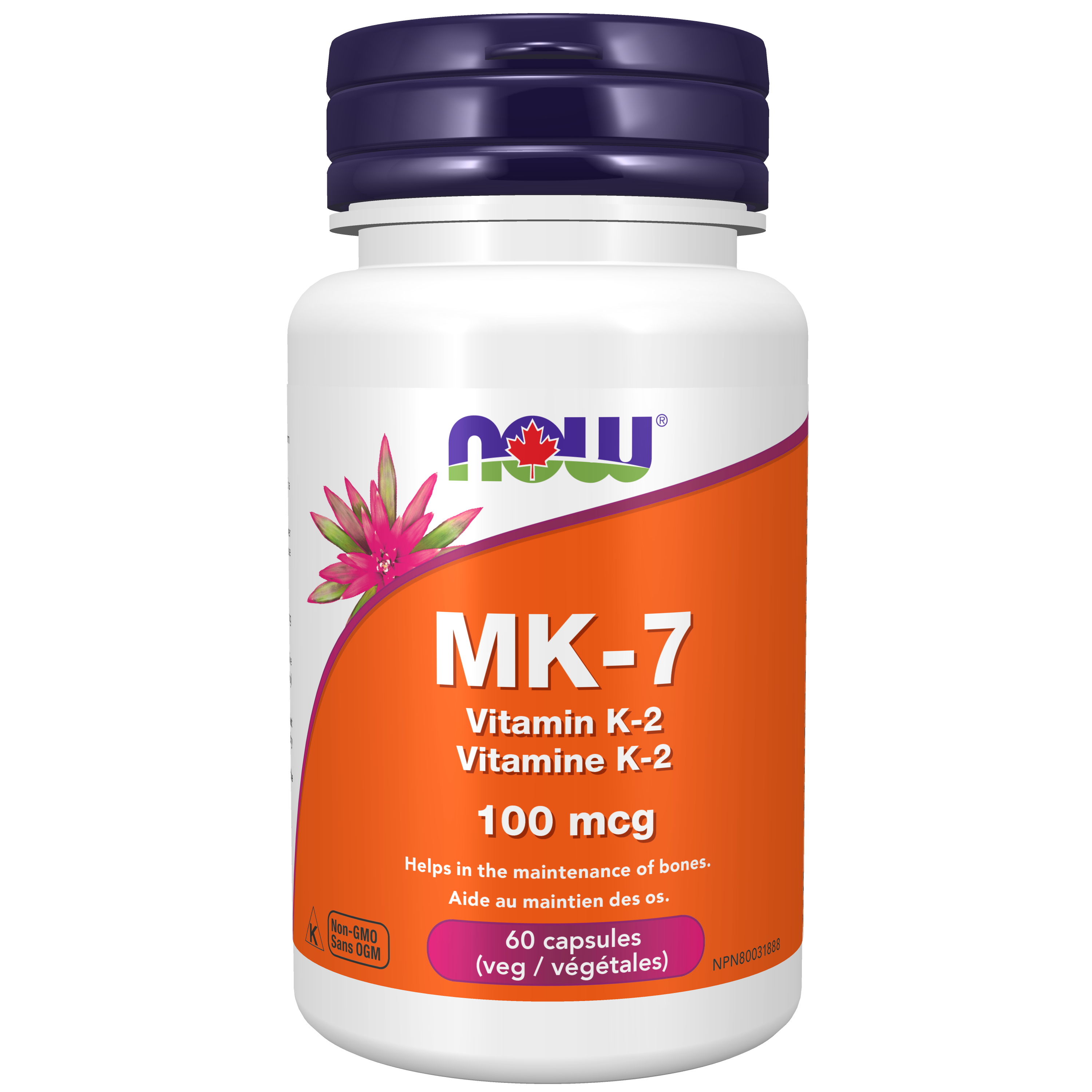Now - MK-7 Vitamin K-2 - 100 mcg 60 Veg Capsules