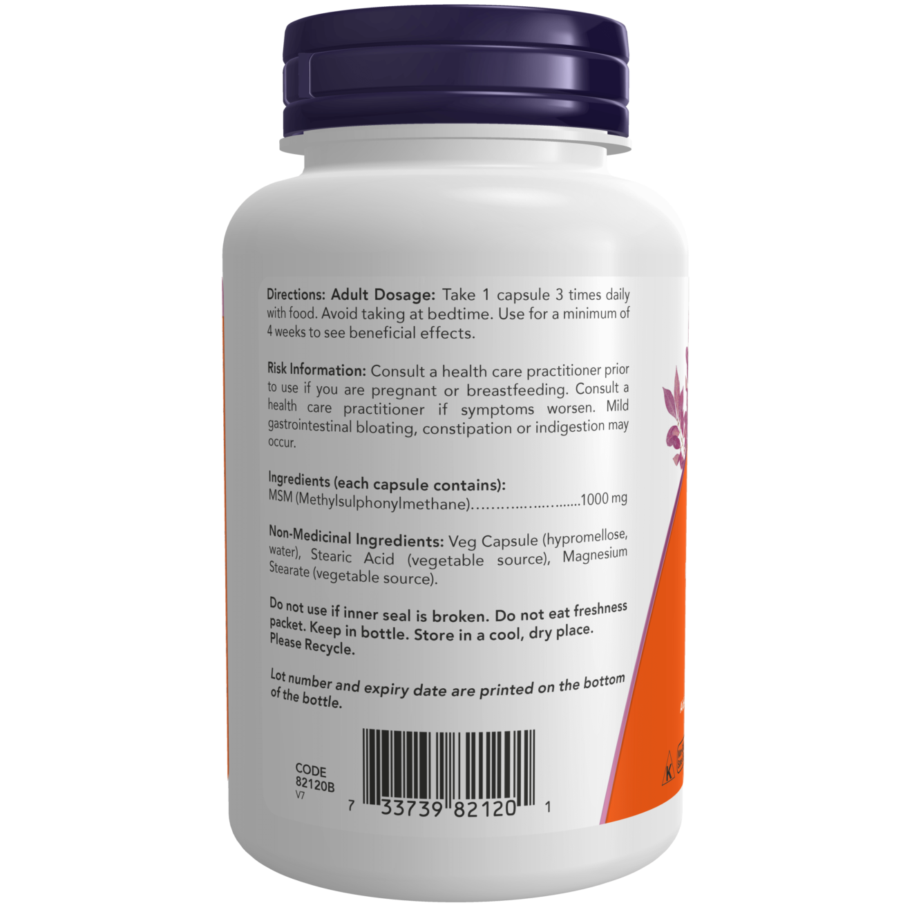 Now - MSM - 1000mg 240 Veg Capsules