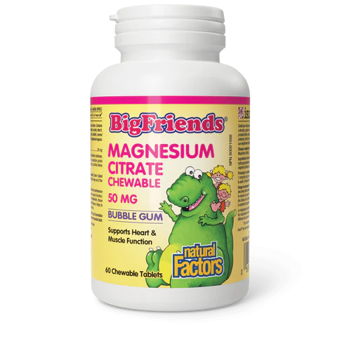 Natural Factors - Big Friends Magnesium Citrate Bubble Gum - 60 Chewable