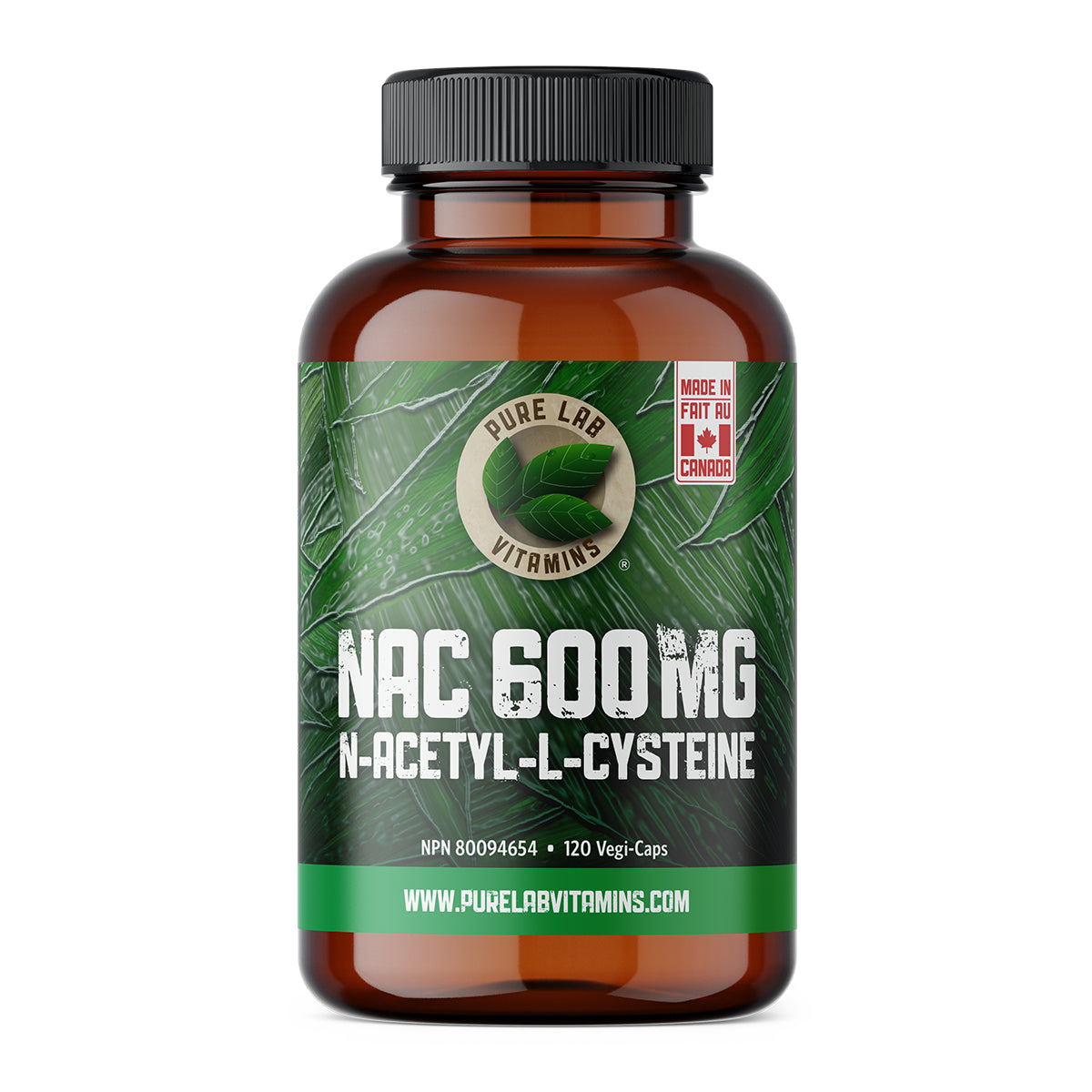 Pure Lab Vitamines - NAC N-Acetyl Cysteine - 600 mg 120 Veg Capsules