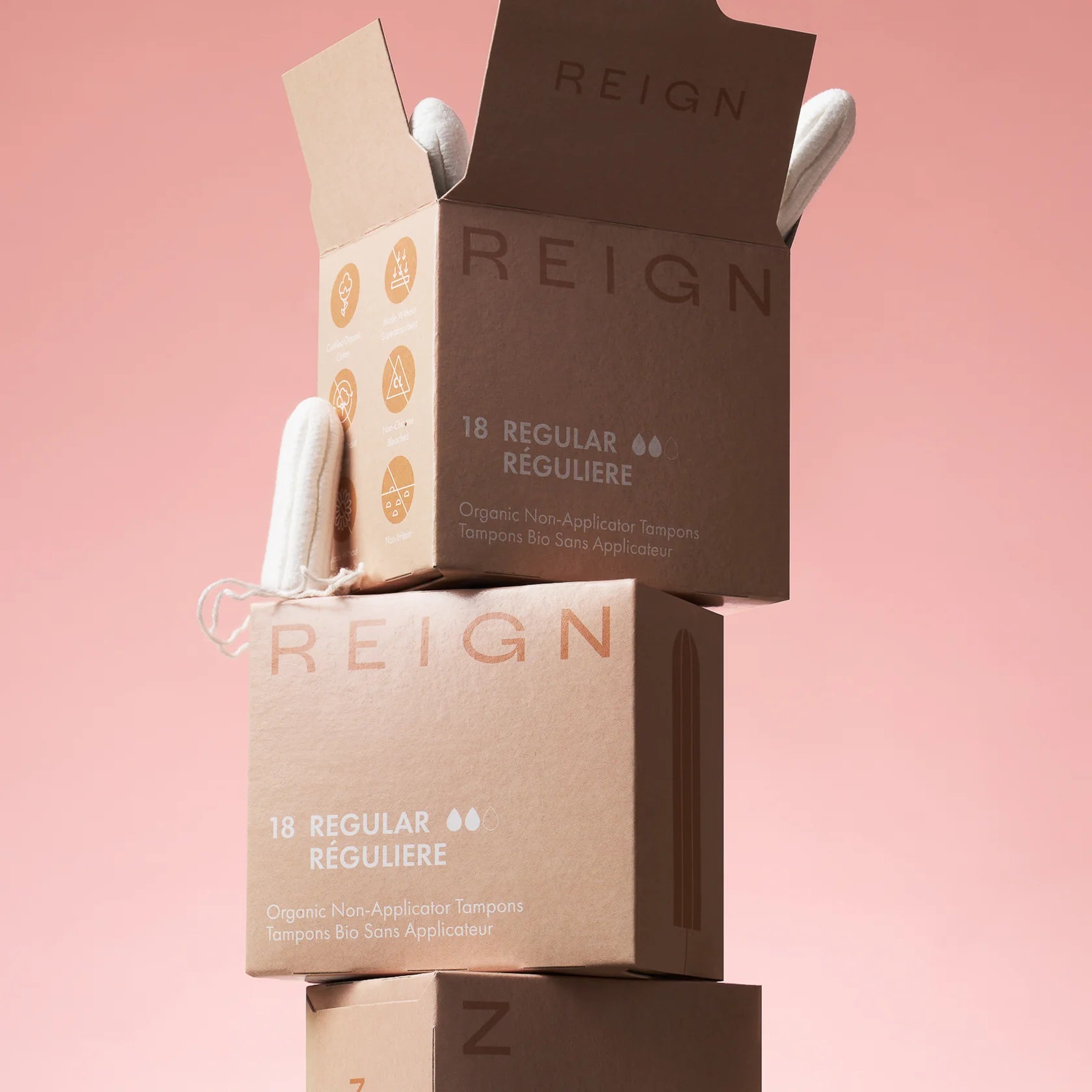 Reign - Organic Non Applicator Tampon - 18pk