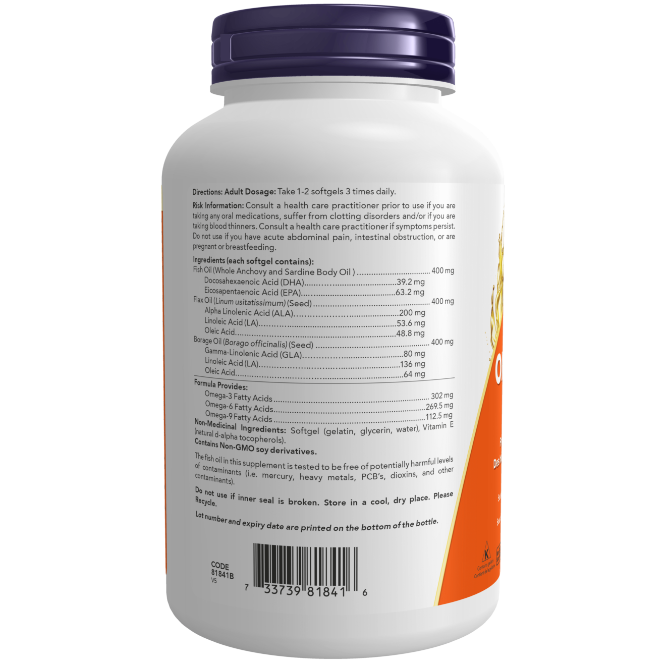 Now - Super Omega 3-6-9 - 1200mg 180 Softgels