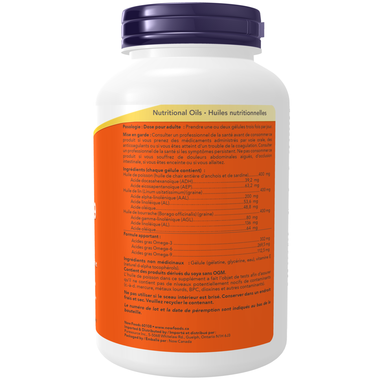 Now - Super Omega 3-6-9 - 1200mg 180 Softgels