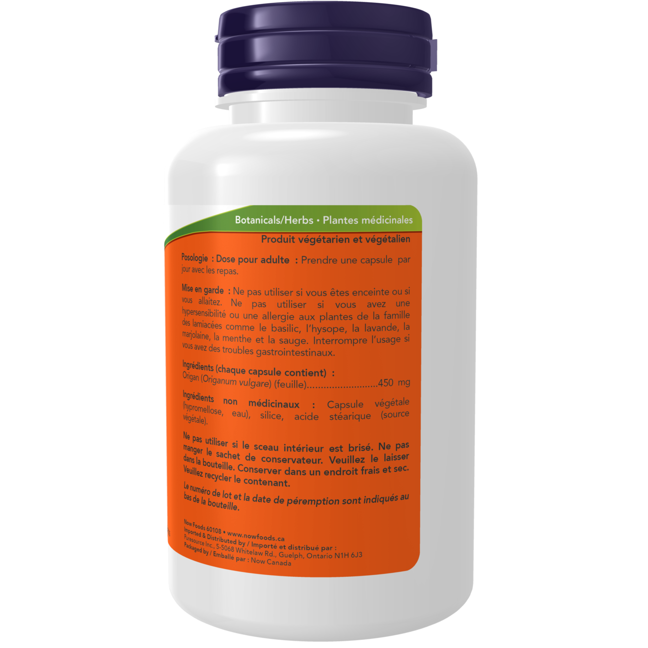 Now - Oregano - 450mg 100 Veg Capsules