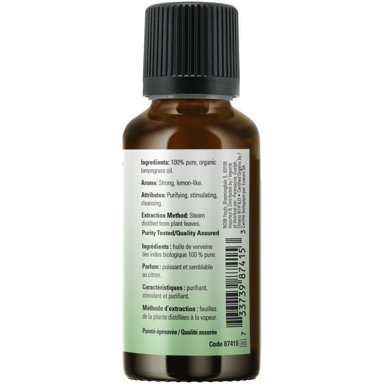 Now - Organic Lemongrass Essential Oil - 30ml (DSLM)