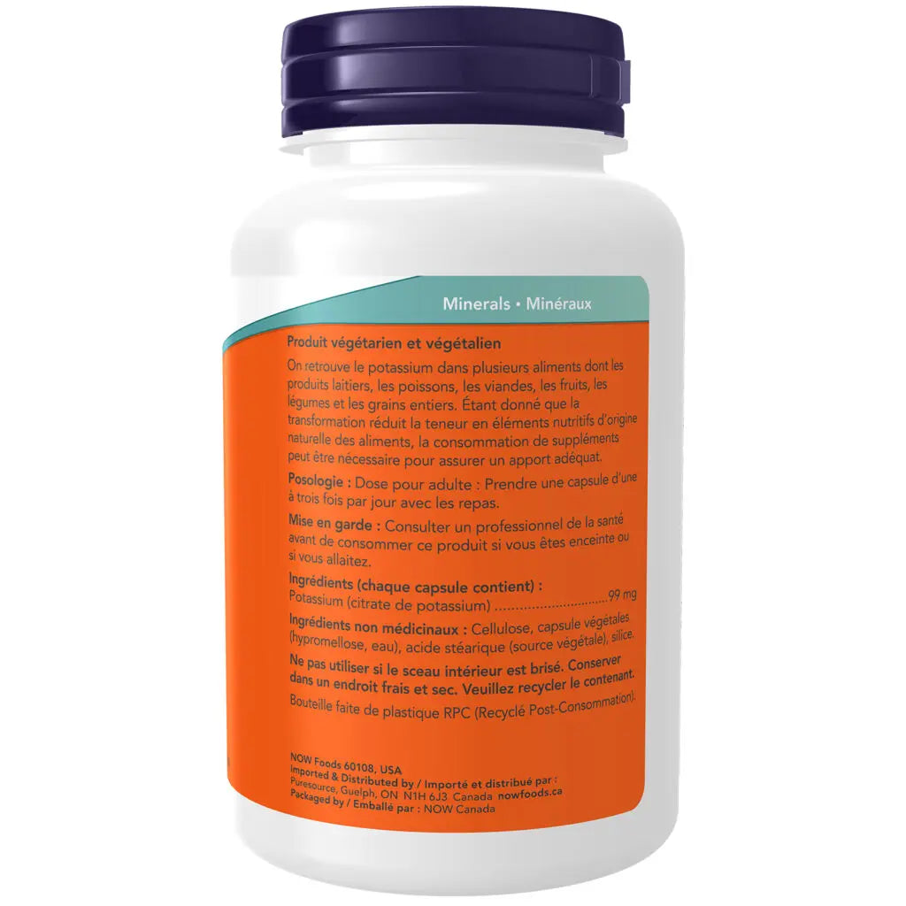 Now - Potassium Citrate - 99mg 180 Veg Capsules