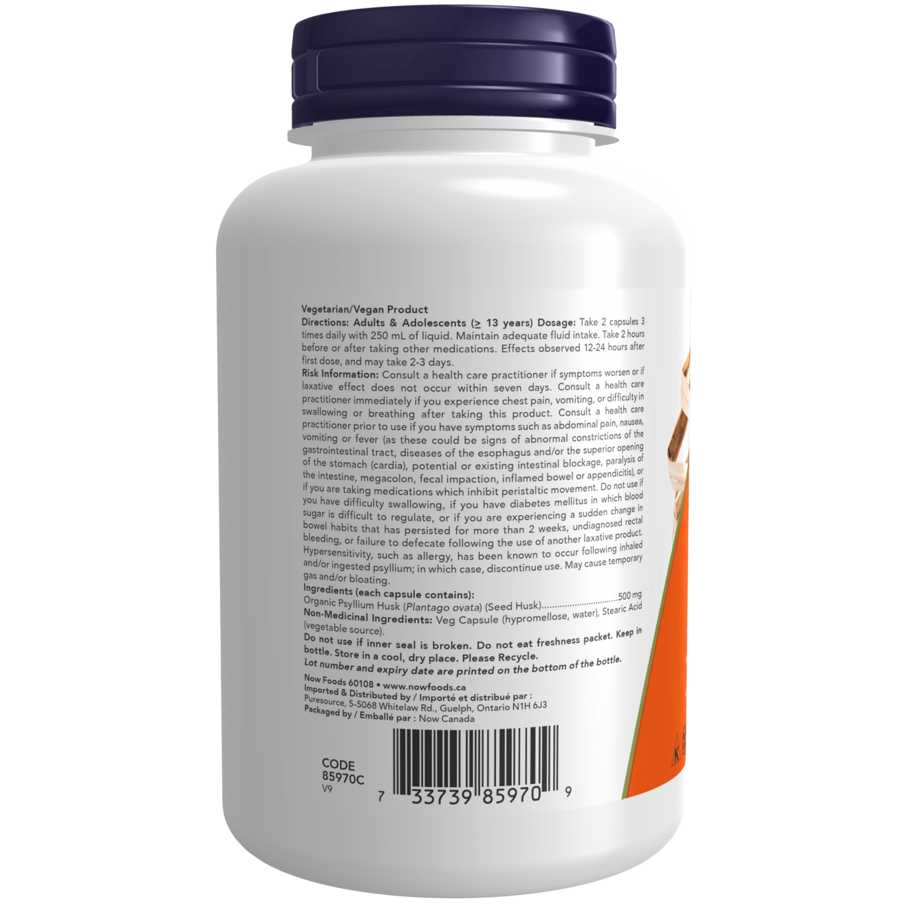 Now - Psyllium Husk - 500mg Veg Capsules
