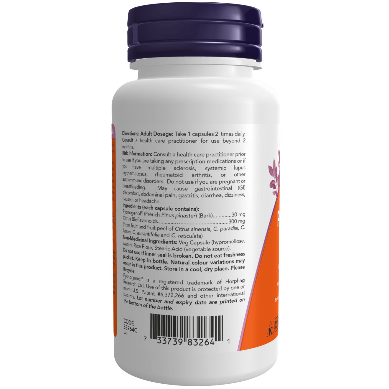 Now - Pycnogenol W/ Bioflavos - 30 mg 60 Veg Capsules