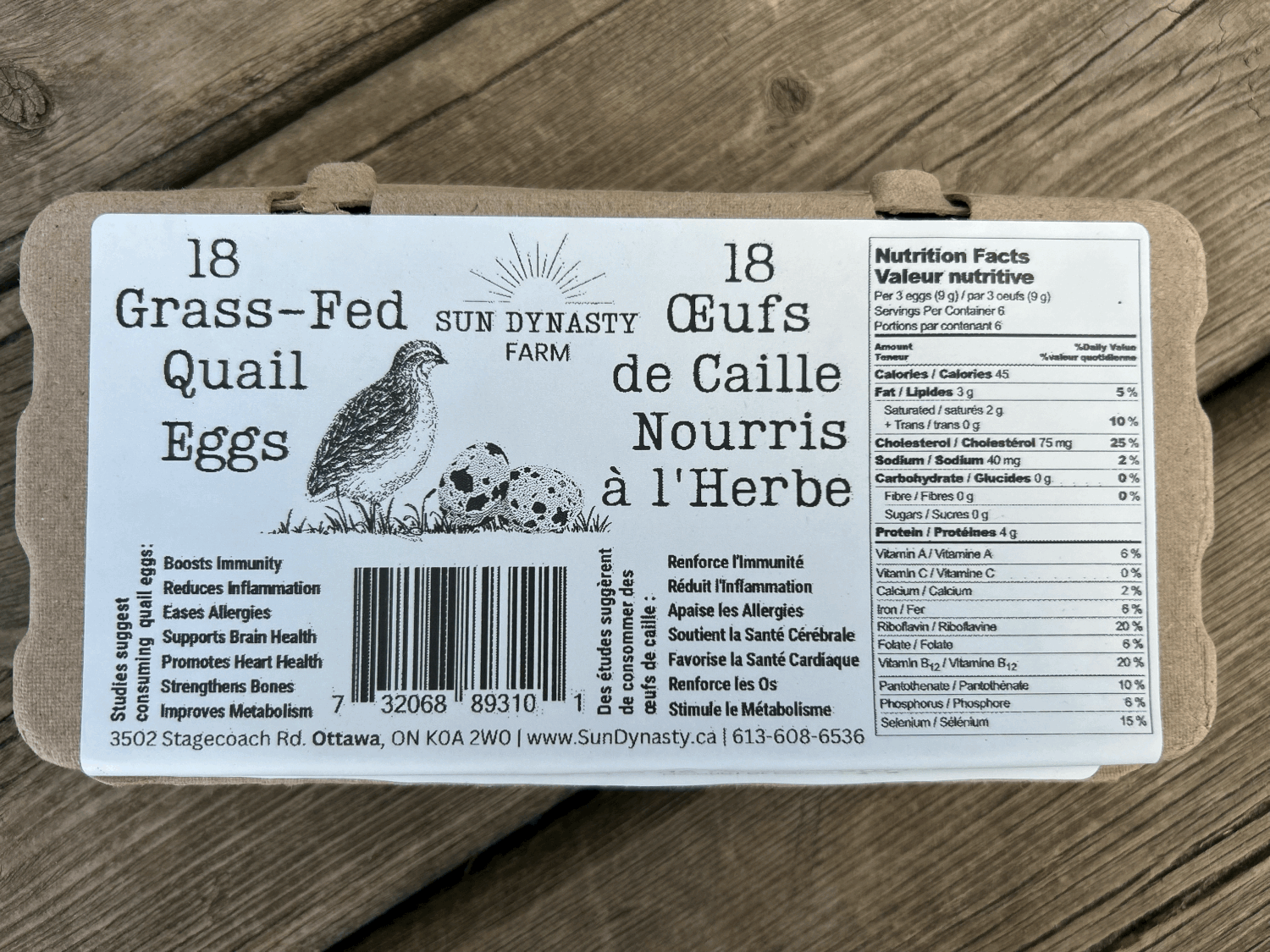 Sun Dynasty Farm - Quail Eggs Grass-Fed - 16pk (IN STORE PICKUP ONLY)