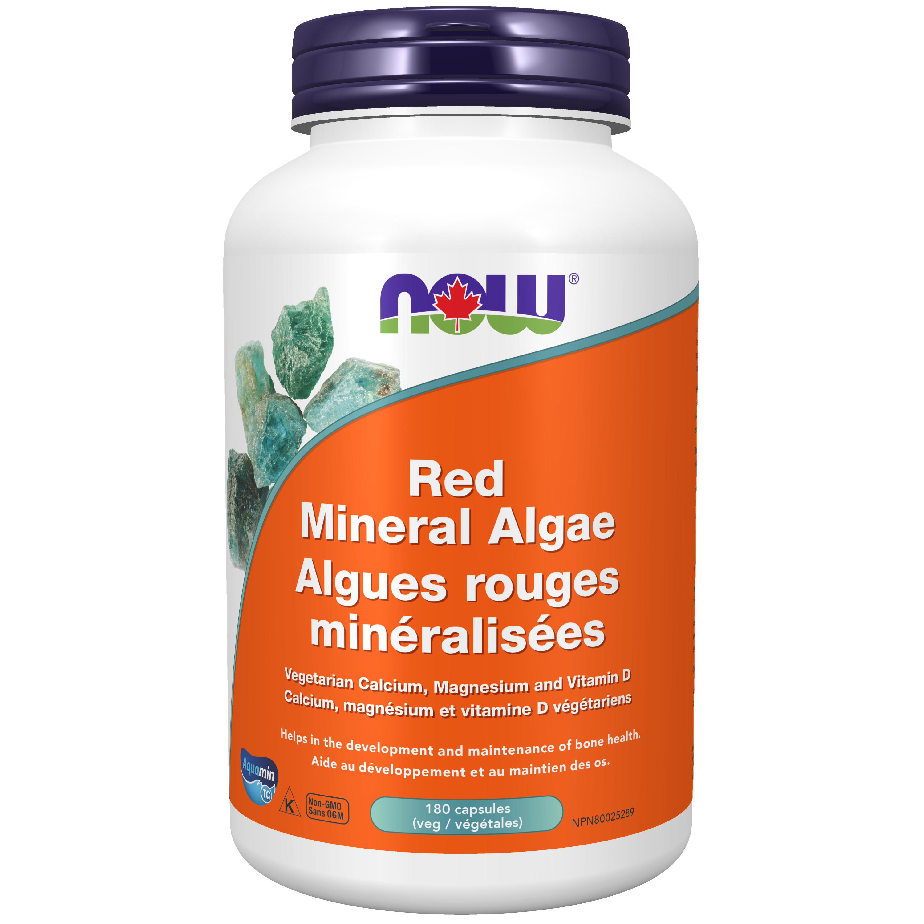 Now - Red Mineral Algae Calcium (Aquamin) - 180 Veg Capsules
