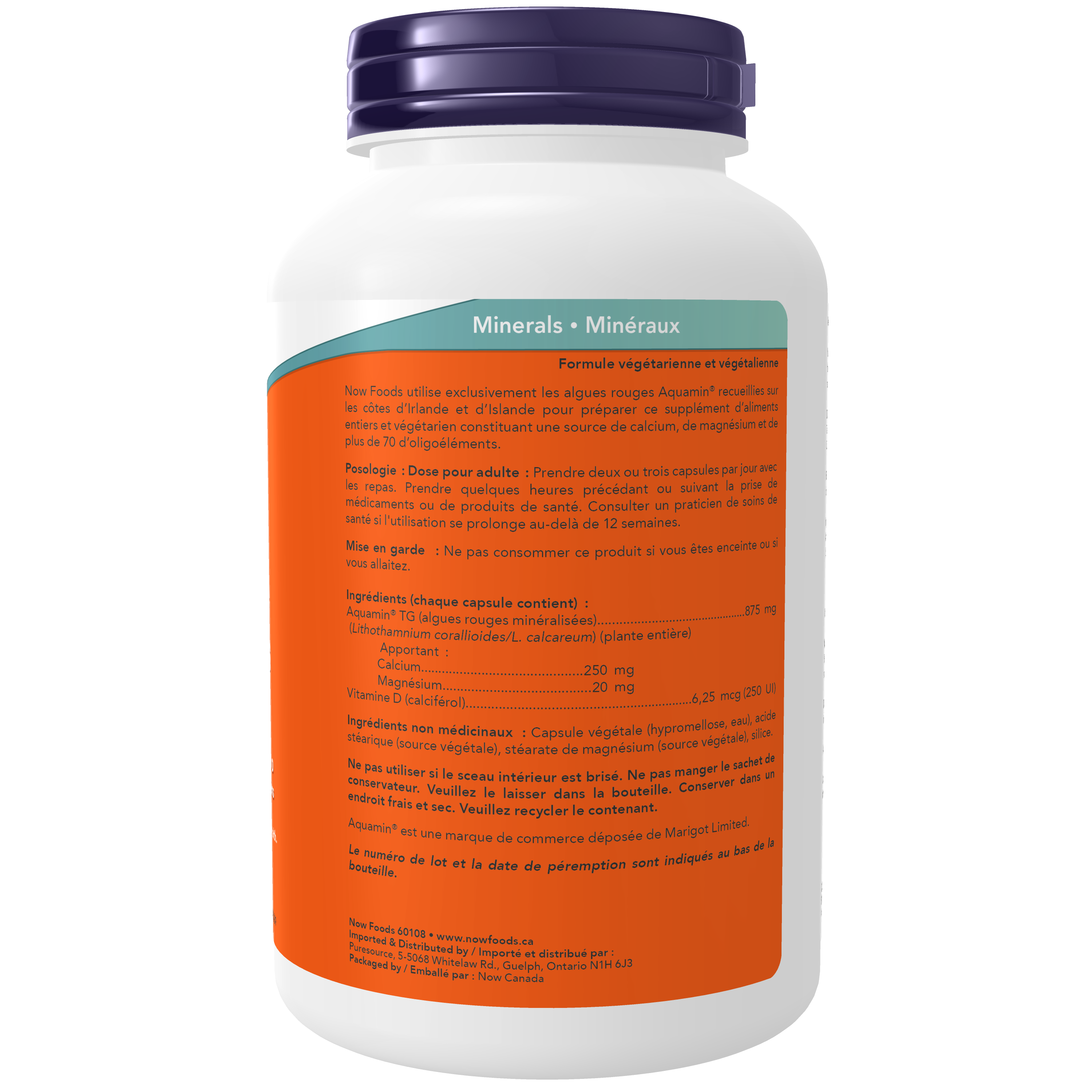 Now - Red Mineral Algae Calcium (Aquamin) - 180 Veg Capsules