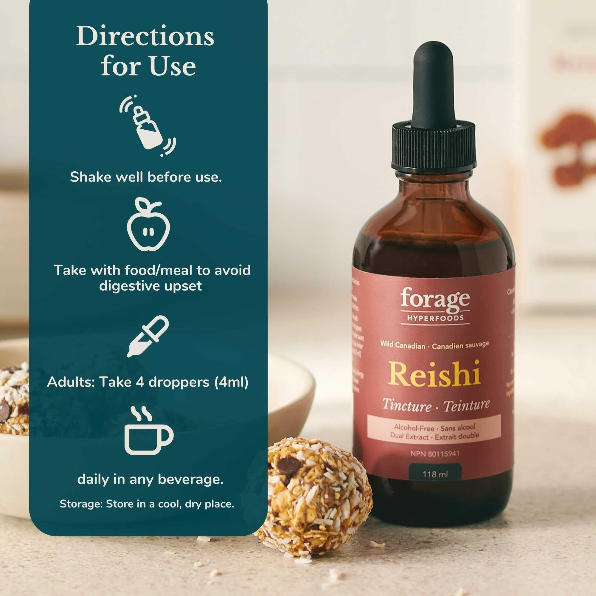 Forage Hyperfoods - Reishi Tincture Alcohol Free - 118ml (DSLM)