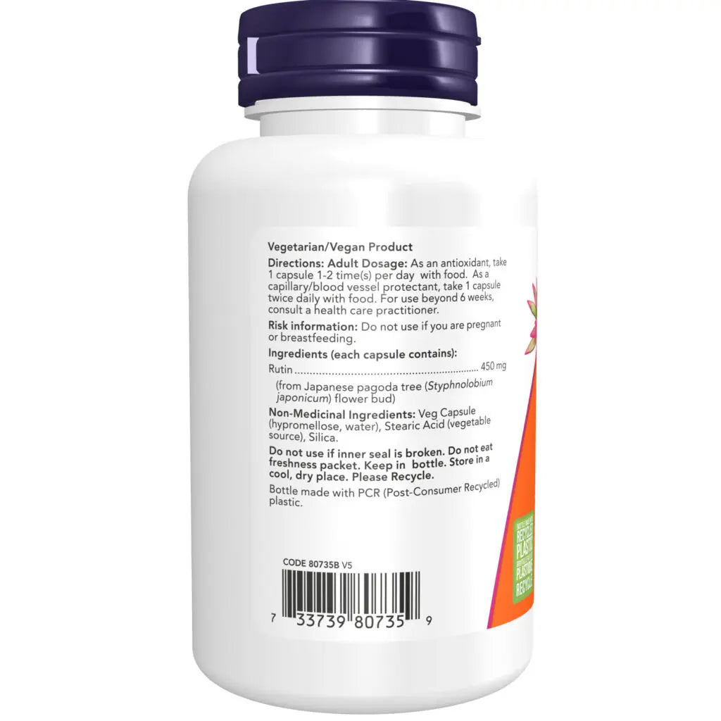 Now - Rutin - 450mg 100 Veg Capsules