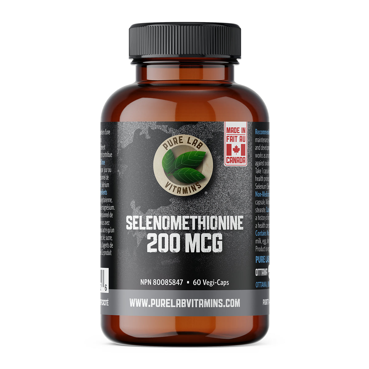 Pure Lab Vitamins - Selenomethionine - 200mcg 60 Veg Capsules