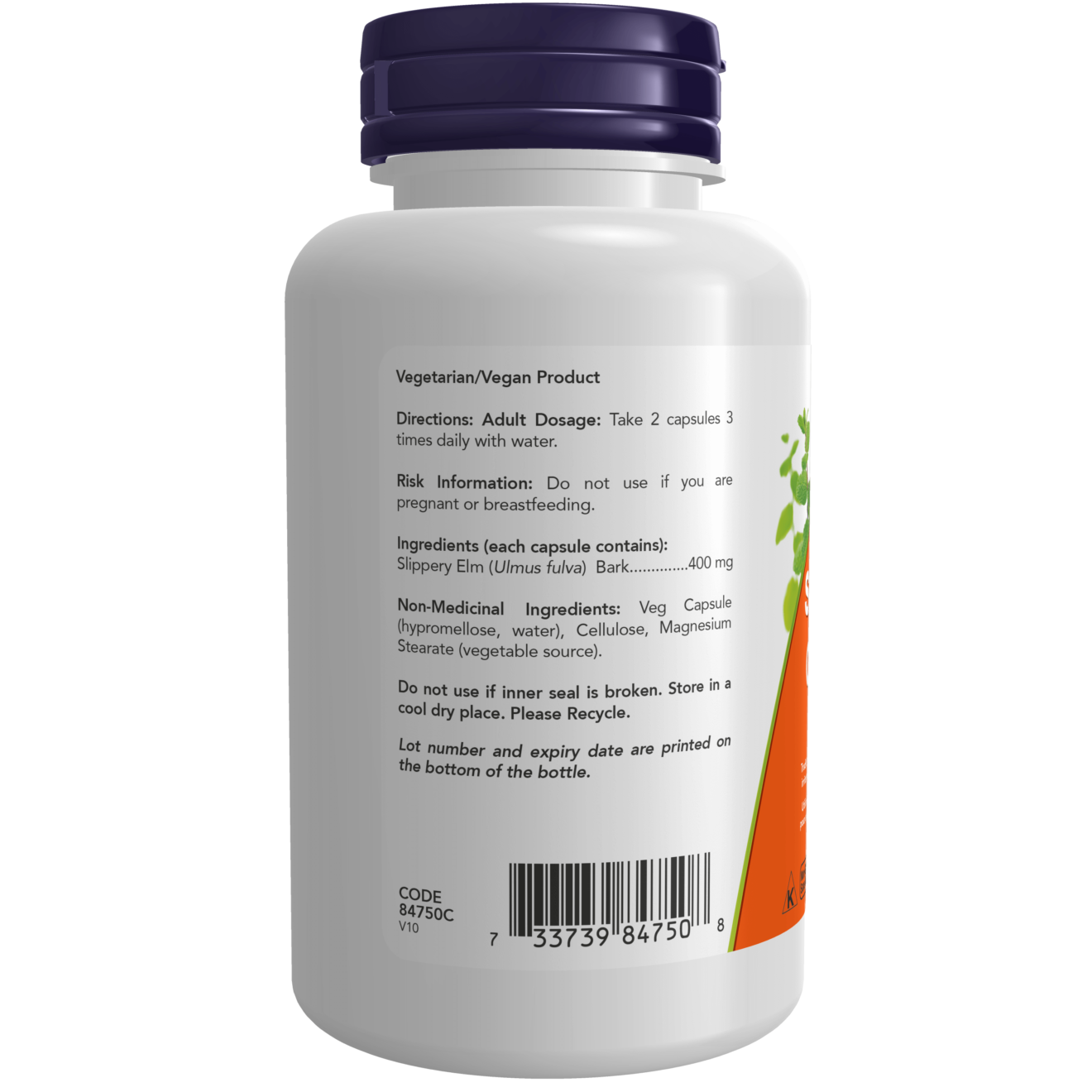 Now - Slippery Elm - 400mg 100 Veg Capsules