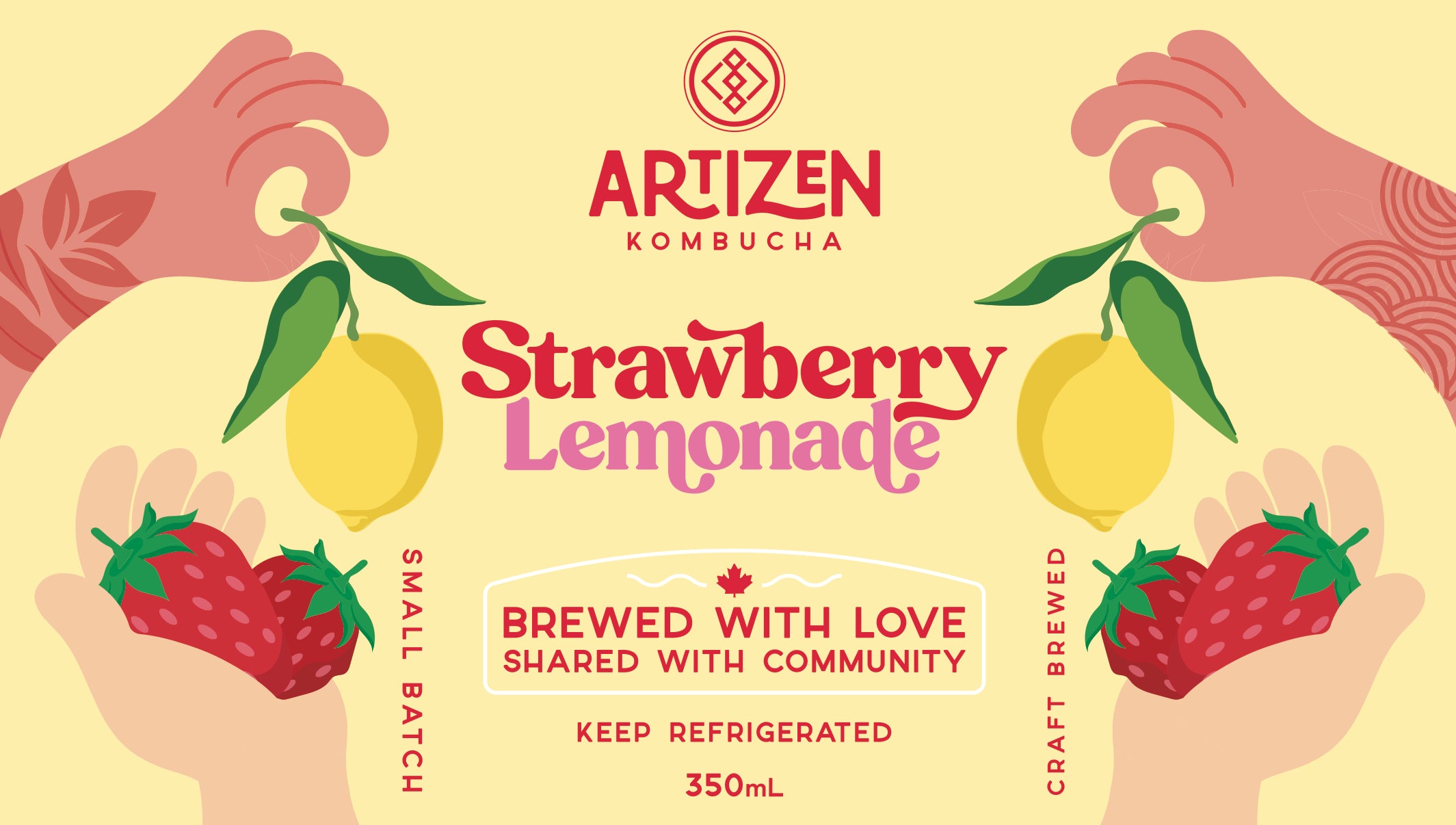 Artizen - Kombucha Strawberry Lemonade - 1L