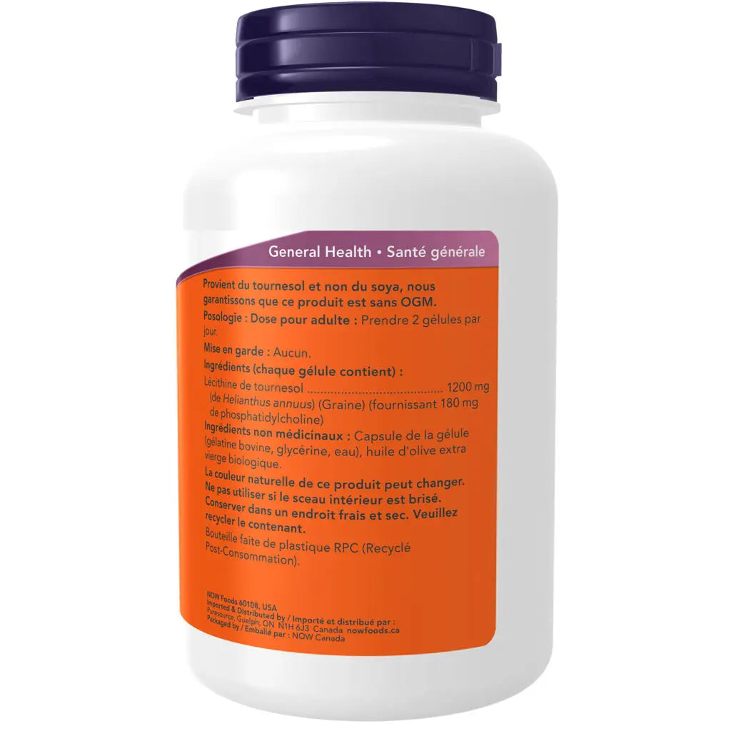 Now - Sunflower Lecithin - 1200mg 100 Softgels