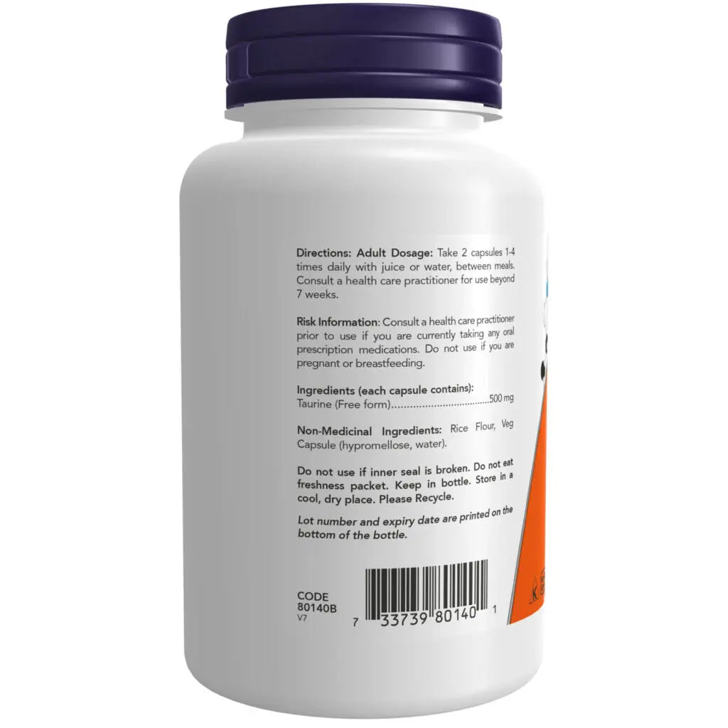 Now - Taurine - 500mg 100 Veg Capsules